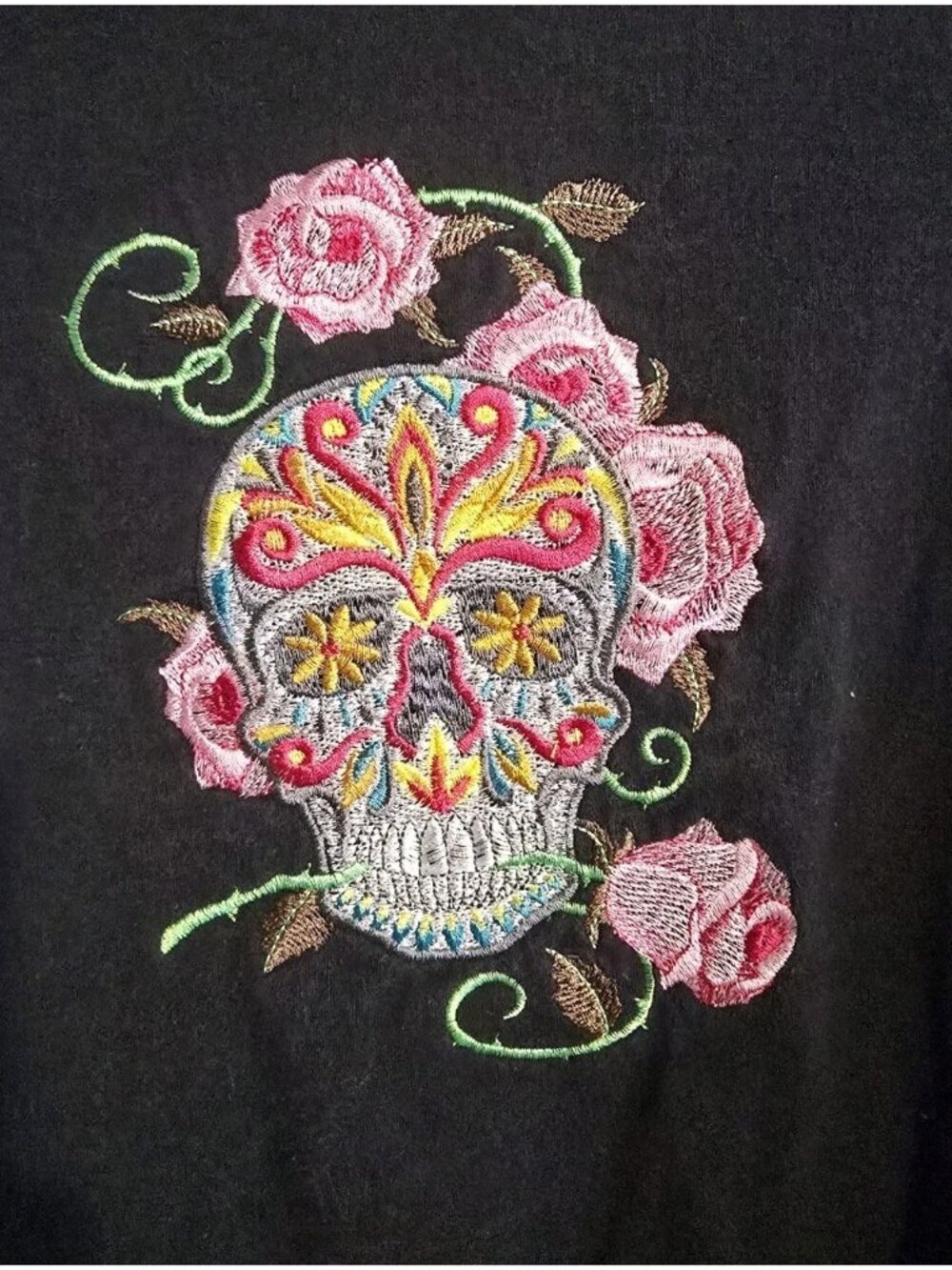 Lot 2 Hoodie Jacket Sugar Skull Day Of The Dead Adult Size S Embroidered Zip